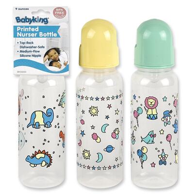 Baby King Printed Nurser Bottle Assorted 9oz 1 count