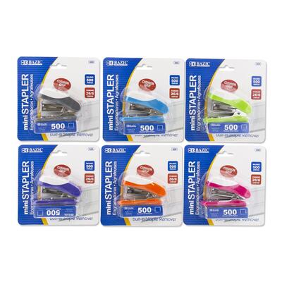 Bazic Mini Cushion Grip Standard Stapler 1ct