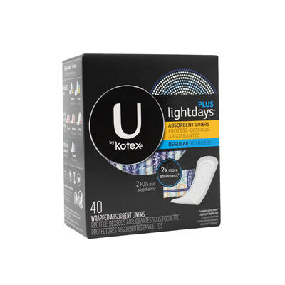 U By Kotex Curves Daily Liners Regular 40 count