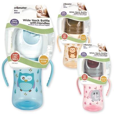 Cribmates Wide Neck Bottle With Handles 8oz 1 count