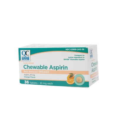 QC Low Dose Chewable Aspirin 81mg 36ct