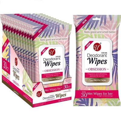 U Deodorant Wipes 30ct