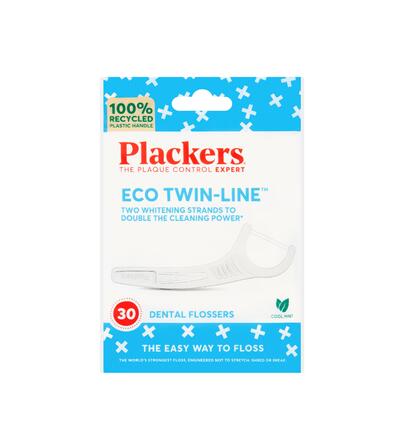 Plackers Eco Twin Line Flossers Cool Mint 30 count