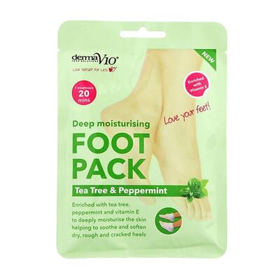 Derma V10 Deep Moisturising Foot Pack Tea Tree & Peppermint 1 treatment