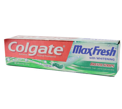 Colgate Max Fresh With Whitening Breath Strips Toothpaste Clean Mint 6oz