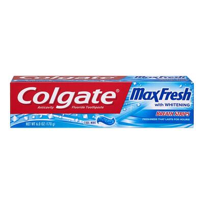 Colgate Max Fresh Toothpaste With Mini Breath Strips Cool Mint 6oz