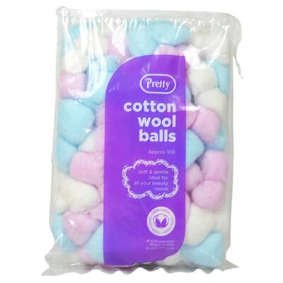 Pretty Cotton Wool Balls Color 100 count