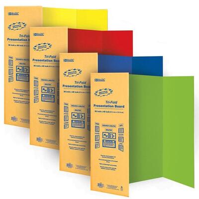 Bazic Tri- Fold Corrugated Presentation Folder Assorted Color  36