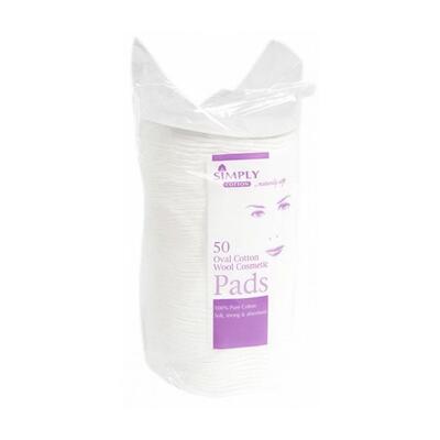 Simply Oval Cotton Wool Cosmetic Pads 50 ct