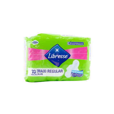 Libresse Maxi Pads With Wings Regular 10 count