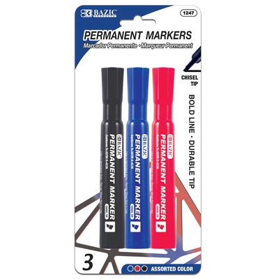 Bazic Permanent Markers 3 ct