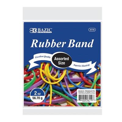 Bazic Rubber Bands Assorted Size and Colors Pack of 36