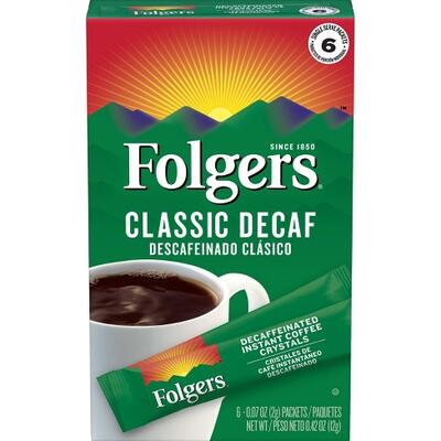 Folgers Classic Decaf Coffee Sticks 6ct