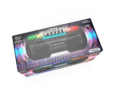 Rectangle Wireless Light Up Splashproof Speaker Power Bass 1 count