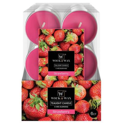 Wick & Wax Jumbo Tealight Candles Strawberry