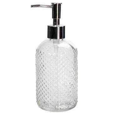 Dimple Glass Bottle With Pump 400ml