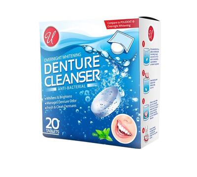 U Overnight Whitening Denture Cleanser 20 Tabs