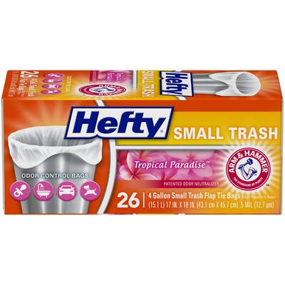 Hefty Small Trash Bag 4 Gal 26ct Tropical Paradise