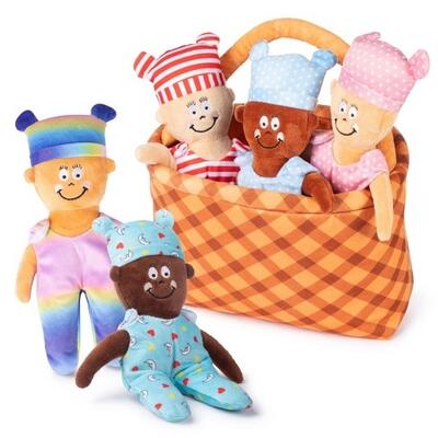 Plush Creations Basket Of Plush Baby Dolls