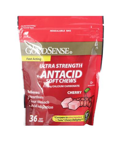 Goodsense Antacid Ultra Strength Soft Chews Cherry 36 count