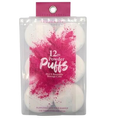 Tru Beauty White Powder Puffs 12pcs