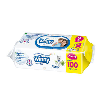 Winny Baby Wipes Aloe Vera & Vitamin E 100ct