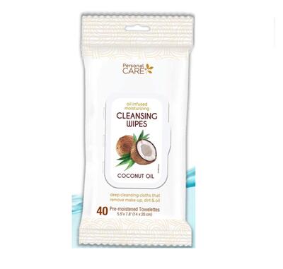 Personal Care Cleansing Wipes Coconut Oil 40 count