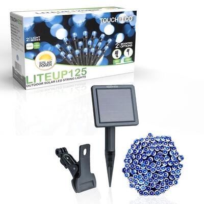 Touch Of Eco Liteup 125 Led Solar String Lights Blue