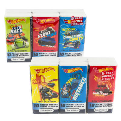Hot Wheels Pocket Tissue 2ply 6pk