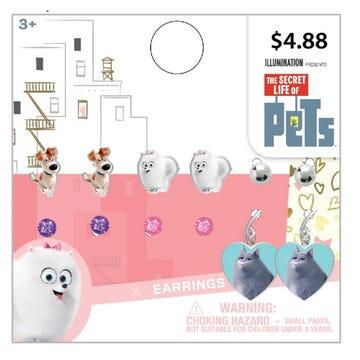 DNR The Secret Life Of Pets 12pc Earrings 6 Pairs