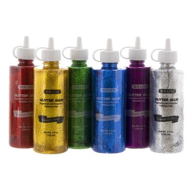Bazic Classic Color Glitter Glue Assorted 4oz 1ct