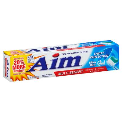 Aim Anticavity Fluoride Gel Toothpaste Ultra Mint 5.5oz