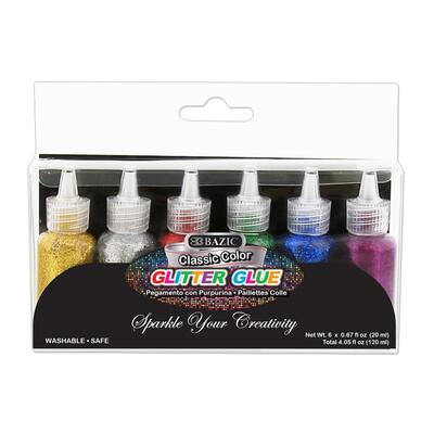 Bazic Classic Glitter Glue 6 Colors