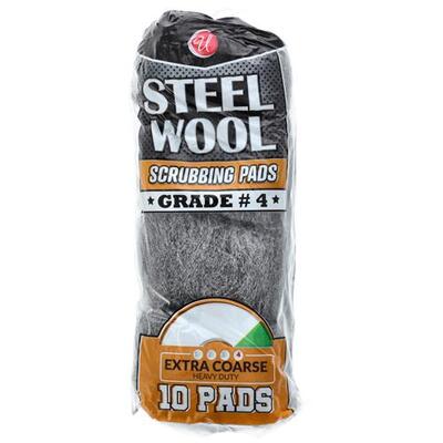 U Steel Wool Scrubbing Pads Grade 4 10 pack
