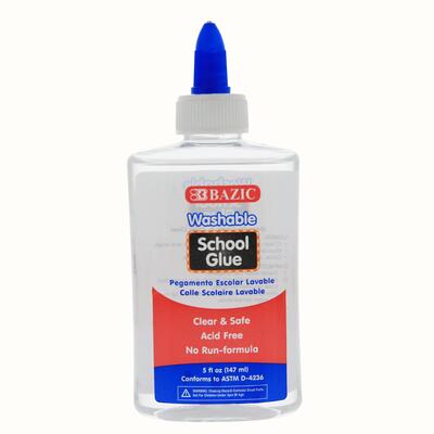 Bazic Clear School Glue Washable 5oz