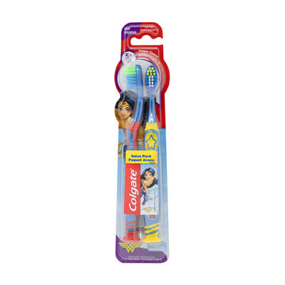 Colgate Kids Extra Soft Toothbrush with Suction Cup Wonder Woman 2 ct