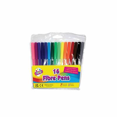 Fine Tip Fibre Colouring Pens 16ct