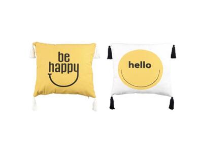 Pillow Be Happy/Hello Cotton 18x18 Assorted