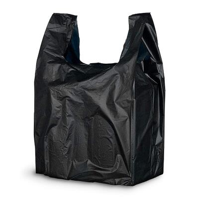 Black Plastic Handle Bag 19x22