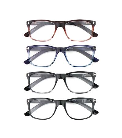Full Plastic Frame Spring Temples Reading Glasses Assorted 1 count