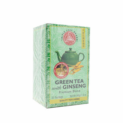 Triple Leaf Green Tea With Ginseng Tea Bags 20 count