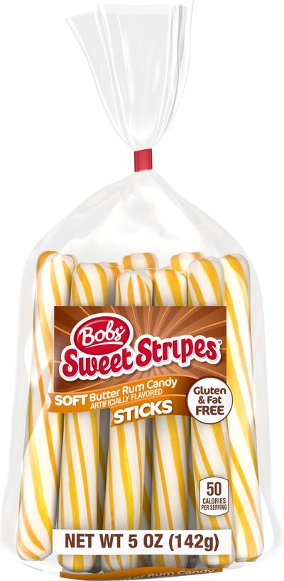 Bobs Sweet Stripes Soft Butter Rum Candy 5oz