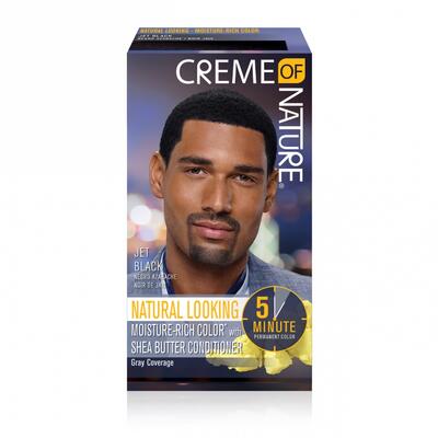 Creme Of Nature Hair Color For Men Jet Black 1 application