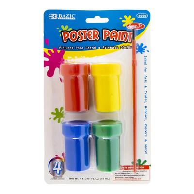 Bazic 4 Color Poster Paint 0.6oz