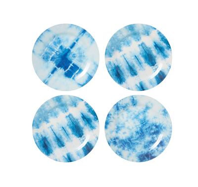 C.R. Gibson Americana Tie Dye Reusable Melamine Plate Set 9