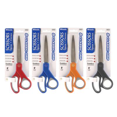 Bazic Soft Grip Stainless Steel Scissor 8