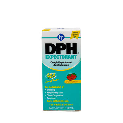 DPH Expectorant Cough Syrup And Antihistamine Sugar And Alcohol Free 120ml