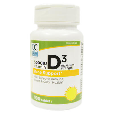 QC Vitamin D3 5000IU Maximum Strength Bone Support 100ct