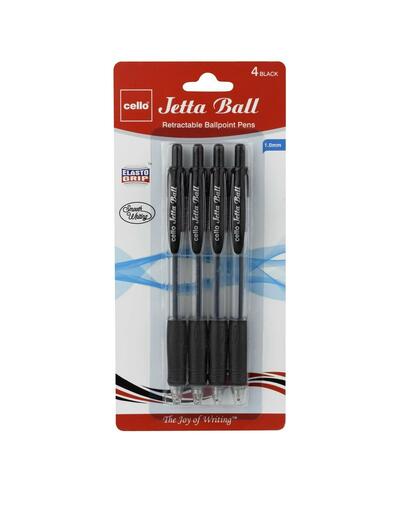 Bic Jetta Rt Black Ball Pen 4 pack