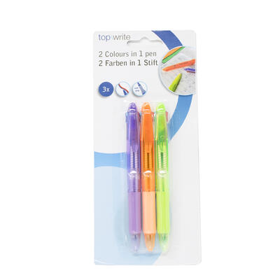 Top Write 2 Colour In 1 Pen 3 ct